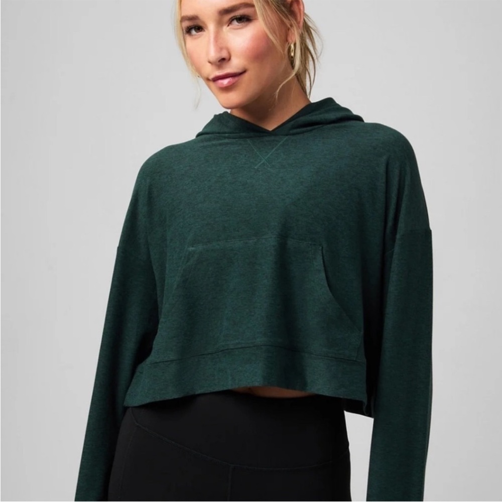 Fabletics Cloud Jersey Everpine Heather Cropped H… - image 1